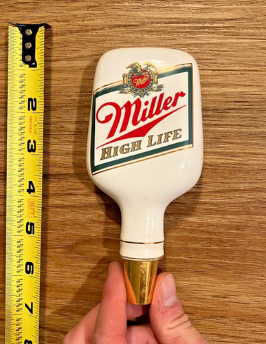 Miller Beer Tap Handle Knob Keg Draft Bar Top Brewing Small Ceramic High Life