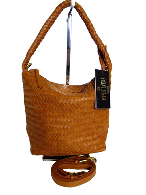 ITALIAN HAND WOVEN GENUINE LEATHER BAG PURSE SHOULDER BAG - MADE IN ITALY