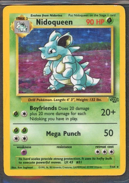 Pokemon Cards - Nidoqueen 7/64 - Jungle Set Holo - eBay Live Fri 11th Jul 8:30pm