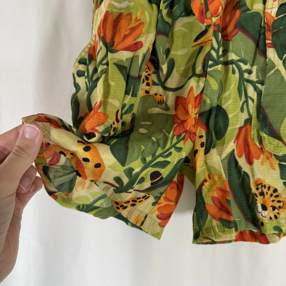 Pantalones Cortos Mayoral Niñas 7 122CM Verde Naranja Floral Corbata Tirar de Luz Foto 2 de 4