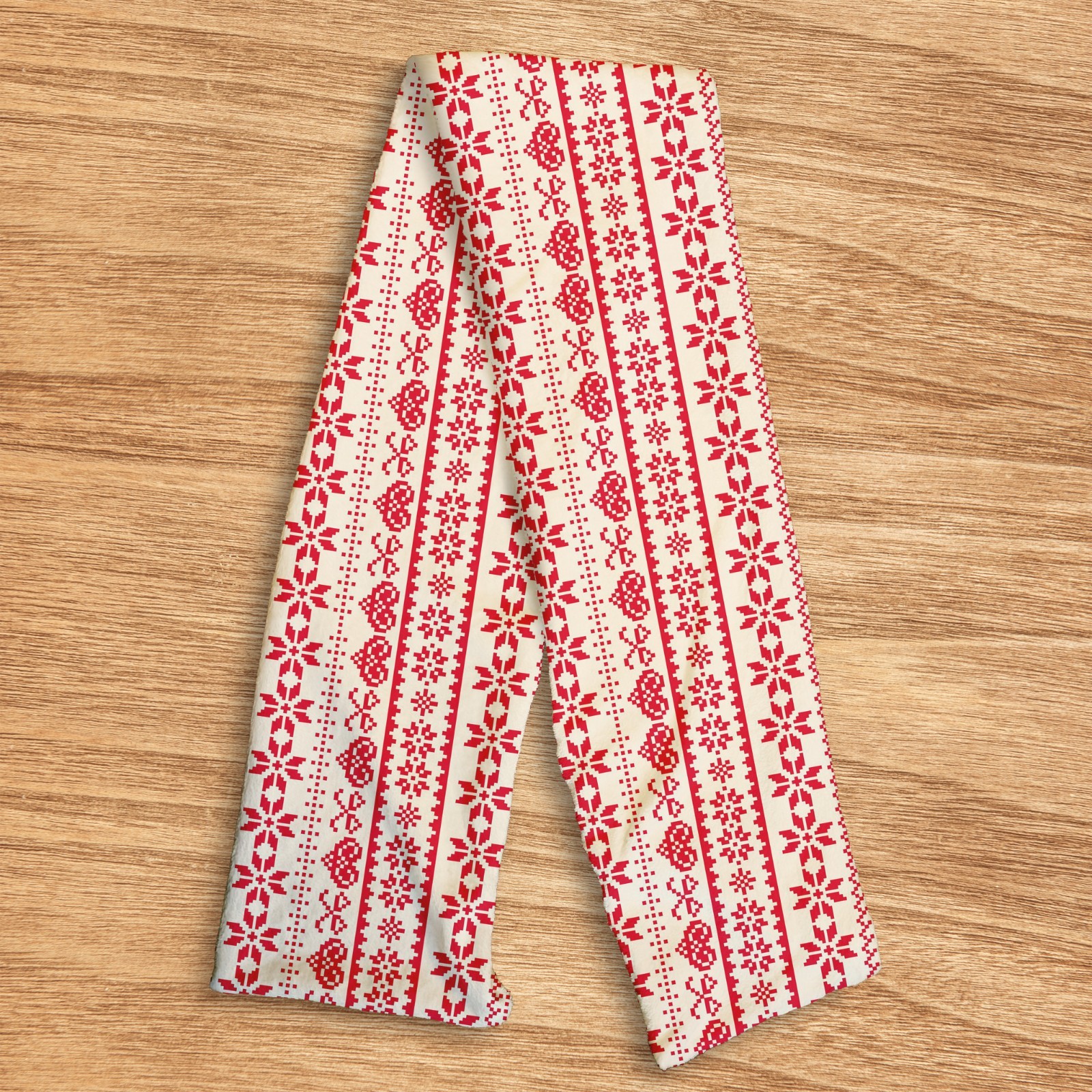 Rojo de Navidad Jersey Patrón - Polar Suave de Lujo Bufanda