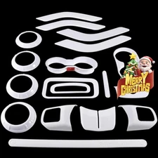18 PCS Full Set Interior Decoration Trim Kit, For Jeep Wrangler JK JKU (White)