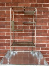 Vintage Mid Century Modern Metal Wire LP Record Rack Turntable Stand