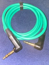 AUDIO CABLE 1/4" TRS Right Angle to Right Angle Pro 3-Pin Connector-Green Color