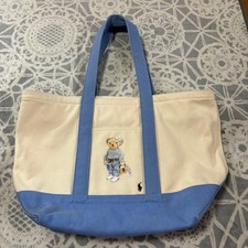 Ralph Lauren Polo Bear Canvas Tote Bag Large Used