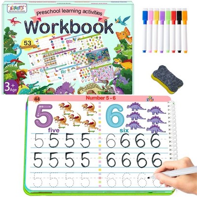 Preschool Learning Activities Educational Workbook - Prek Montessori Handwrit...