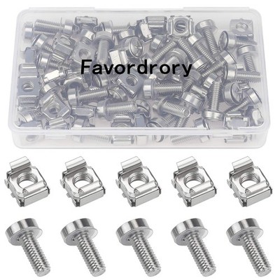 30 Pack M6 x 20mm Rack Mount Cage Nuts, Screws and Washers for Rack Mount Ser...