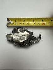OH07139 NOS VINTAGE 1978 CUT-OUT  SNOWMOBILE  PEWTER BERGAMOT BELT BUCKLE