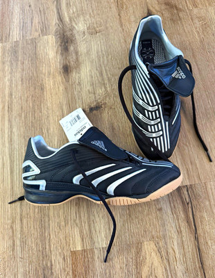 adidas Indoor Soccer Low Top Lace-Up Sneakers Non-Marking Black/White