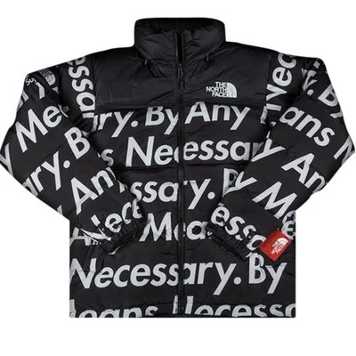 Supreme x The North Face  By Any Means Necessary 700 Fill Nuptse Jacket Black XL