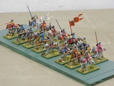 Painted 28mm Perry 100 Years War Cavalry Unit (French - Joan of Arc) 15 Figures.
