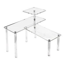 Acrylic Display Riser Stand – 3 Tier Clear Shelf for Funko POP, Amiibo, Figur...