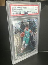 🔥2020-21 LAMELO BALL FAST BREAK ROOKIE DISCO PRIZM VARIATION CARD RC 278 Mint 9