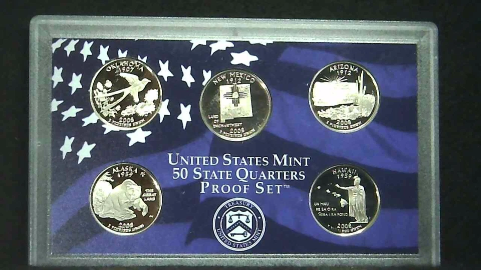 2008-S US Proof State Quarter Mint Set 5 Coins GDC Proof CN CLAD 21loct1002-3 - Image 3 of 4