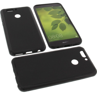 Tasche für Huawei Nova 2 Plus Handytasche Schutz Hülle TPU Gummi Case Schwarz