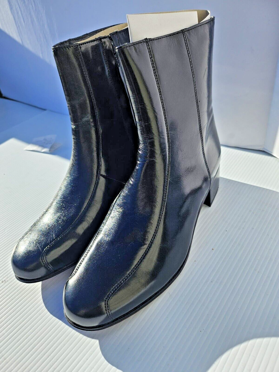 Florsheim Mens Duke Shiny Black Leather Ankle Boots