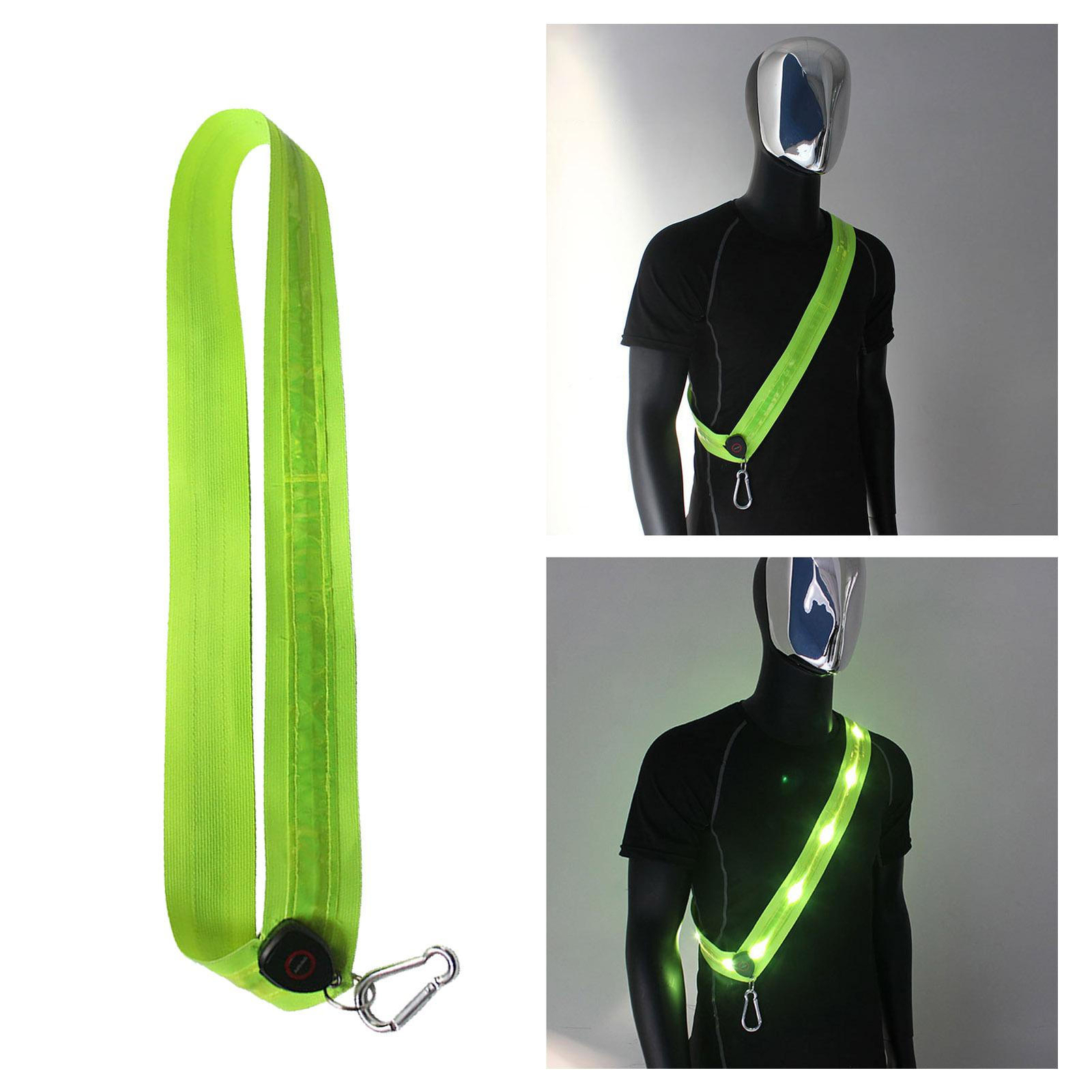 LED Reflective Running Belt Night Walking Safety Gear for Women High