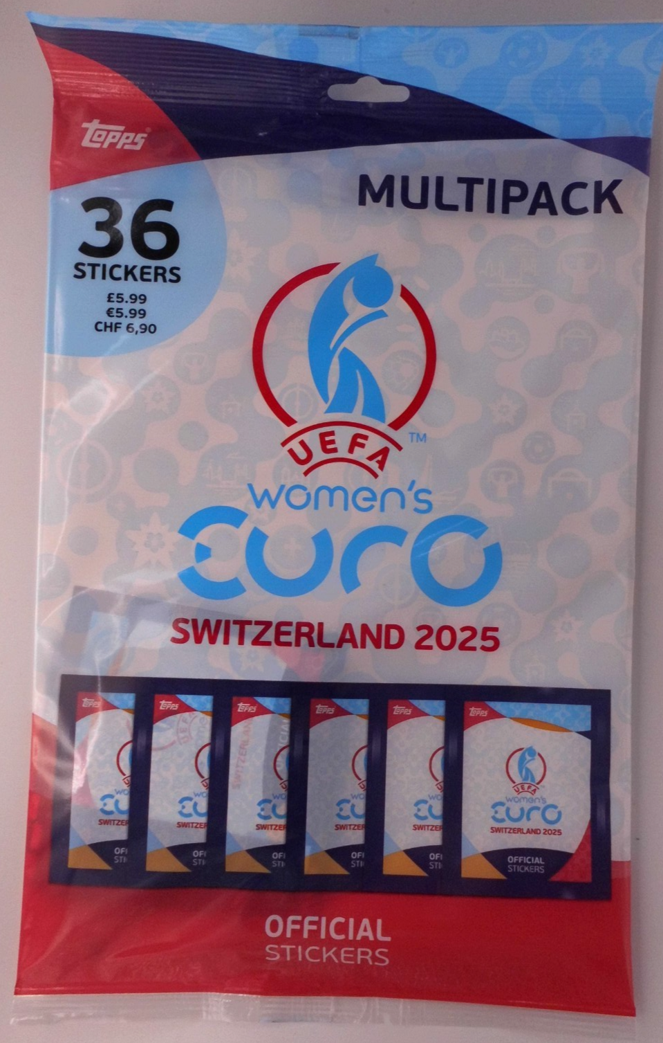 Topps UEFA Women's Euro 2025 Official Collection Multipack: 36 Stickers