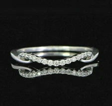 1Ct Round Cut Simulated Diamond Wedding Half Eternity Ring 14K White Gold Plated