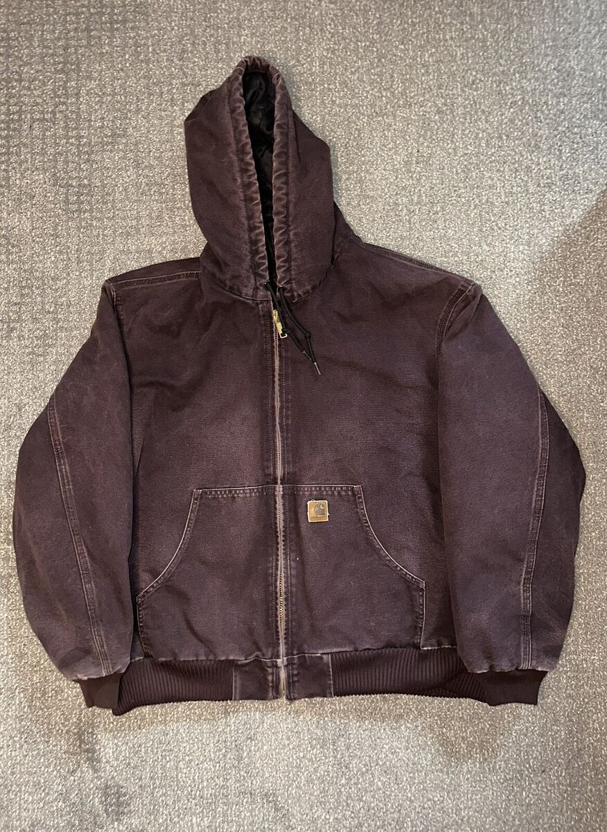 VTG CARHARTT J130 DWN QUILT FLANNEL BLANKET LINED BRG WINE VTG CARHARTT J130 DWN QUILT FLANNEL BLANKET LINED BRG WINE
