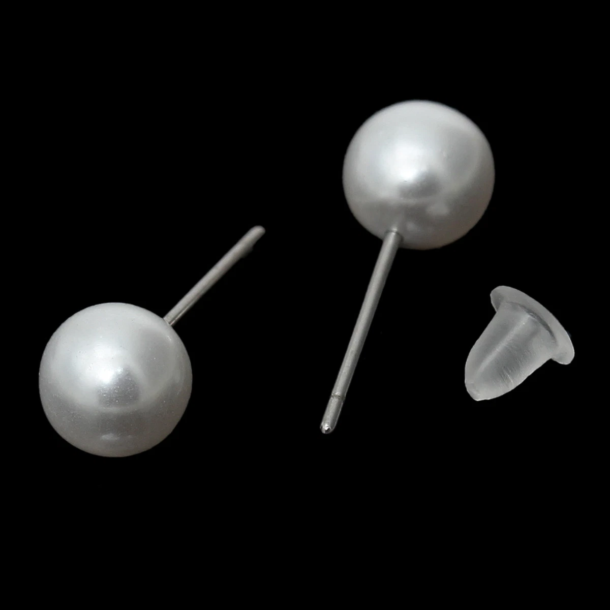 Lot De 4 Paires De Boucles D'oreilles Puces – Imitation Perle Nacre 6mm