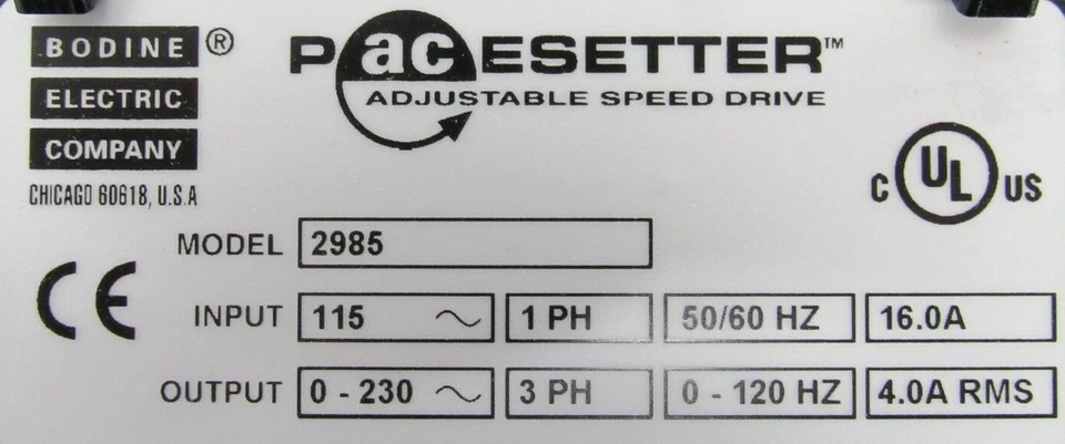 NUEVO BODINE ELÉCTRICO 2985 MARCAPASOS ACCIONAMIENTO DE VELOCIDAD AJUSTABLE Foto 3 de 4