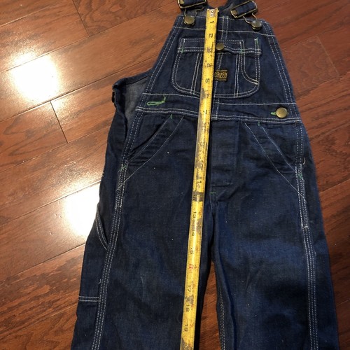Vintage Boy's Sanforized Overalls Blue Denim Jeans - Picture 3 of 6