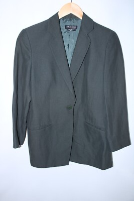 Giorgio Armani Women's Size 44 Dark Green Vintage Single Button Blazer Jacket
