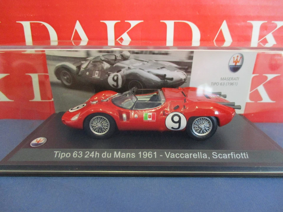 Die cast 1/43 Modellino Auto Maserati Tipo 63 N9 24H Le Mans 1961 Vaccarella - Immagine 4 di 4