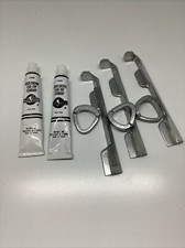 3 Pool Cue Tip Clamps  2 Tubes Cement ,Cue Tip Clamp Holds Cue Tip For Repairs