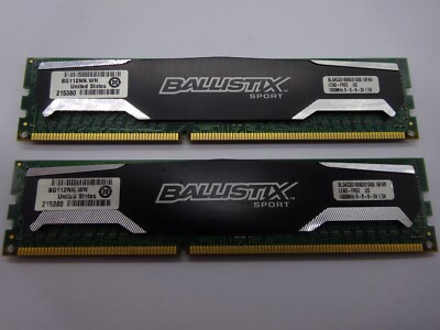 Crucial Ballistix Sport 8GB (2x4GB) DDR3 BLS4G3D1609DS1S00.16FKR 1.5V #R1589