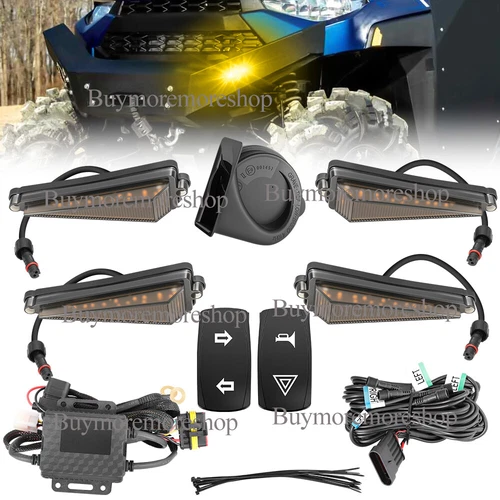 UTV Turn Signal Kit Horn Rocker Switch Plug and Play Blinker Triangle Universal