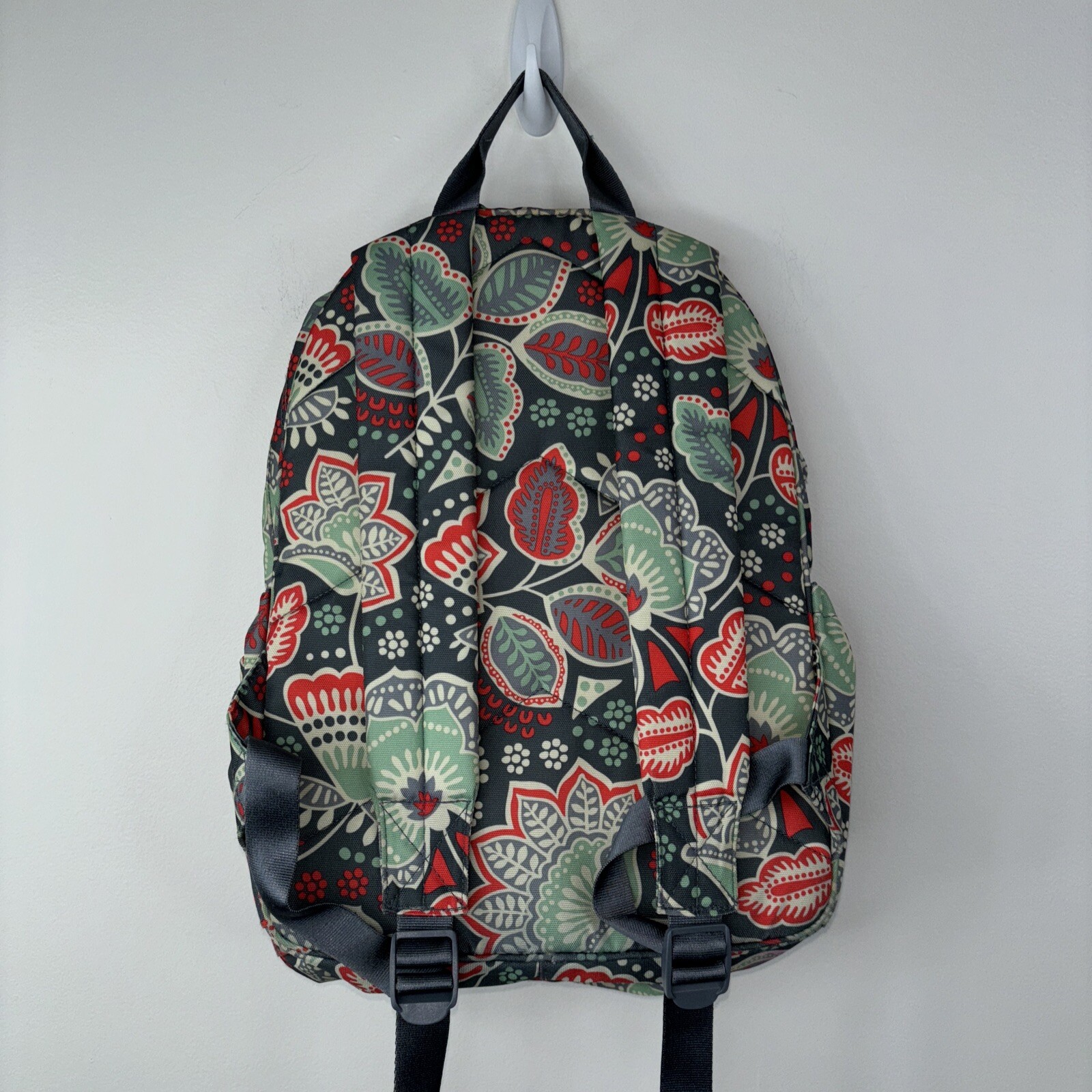 Vera Bradley Backpack Adjustable Strap Gray Flora… - image 2