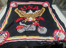 Motorcycle Eagle Bandana USA Flag Logo 21 x22 Inch Vintage