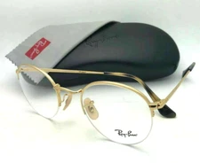 New RAY-BAN Rx-able Eyeglasses RB 3947V 2500 51-22 Round Semi Rimless Gold Frame