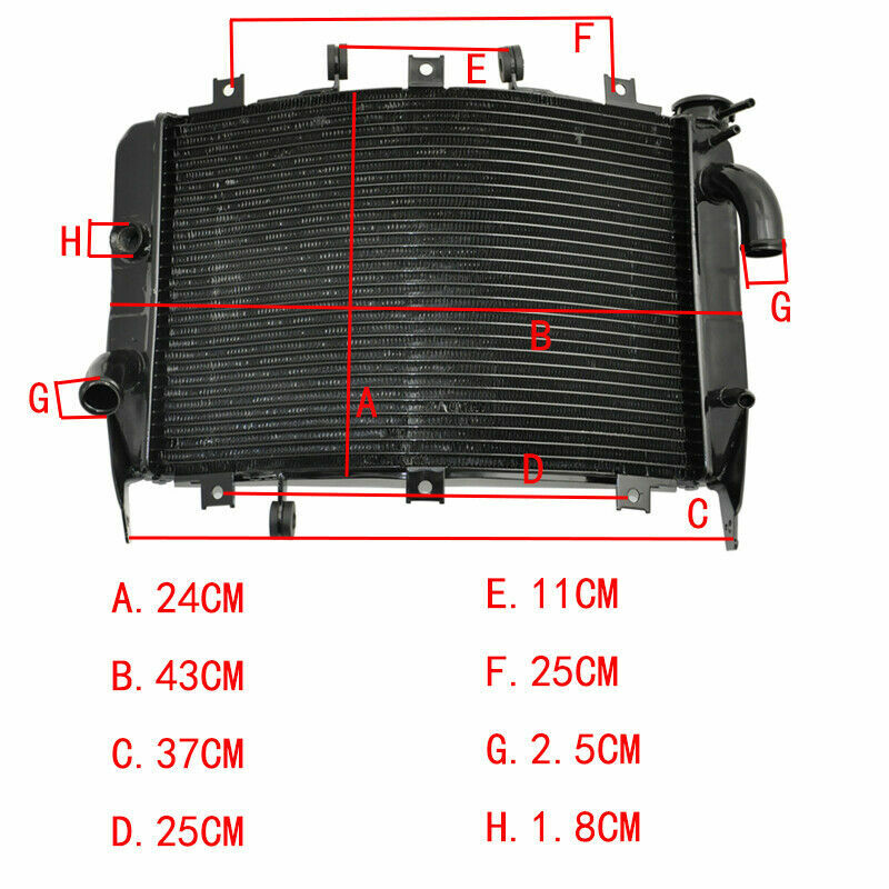 Radiateur ZX6R neuf pour réparer une fuite de liquide sur modèle 2003 2004