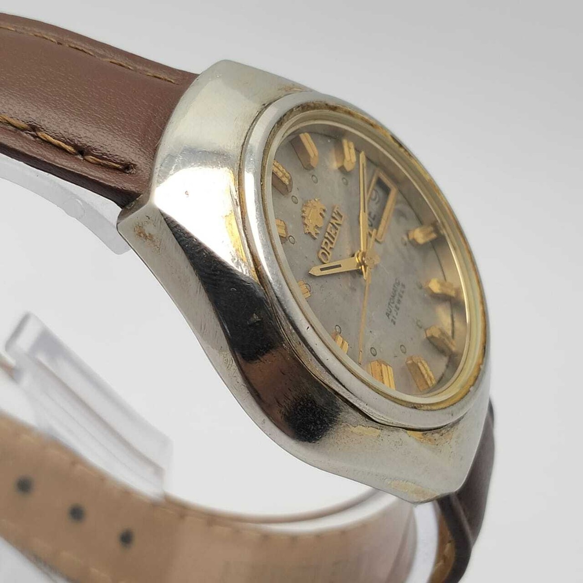 Orient Automatic 0469112-6A Silver Dial Vintage Men's Watch Japan