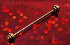 Vintage Classic Barbell Collar Stay Bar Clasp Clip Gold Tone Bee Hive Ends abk