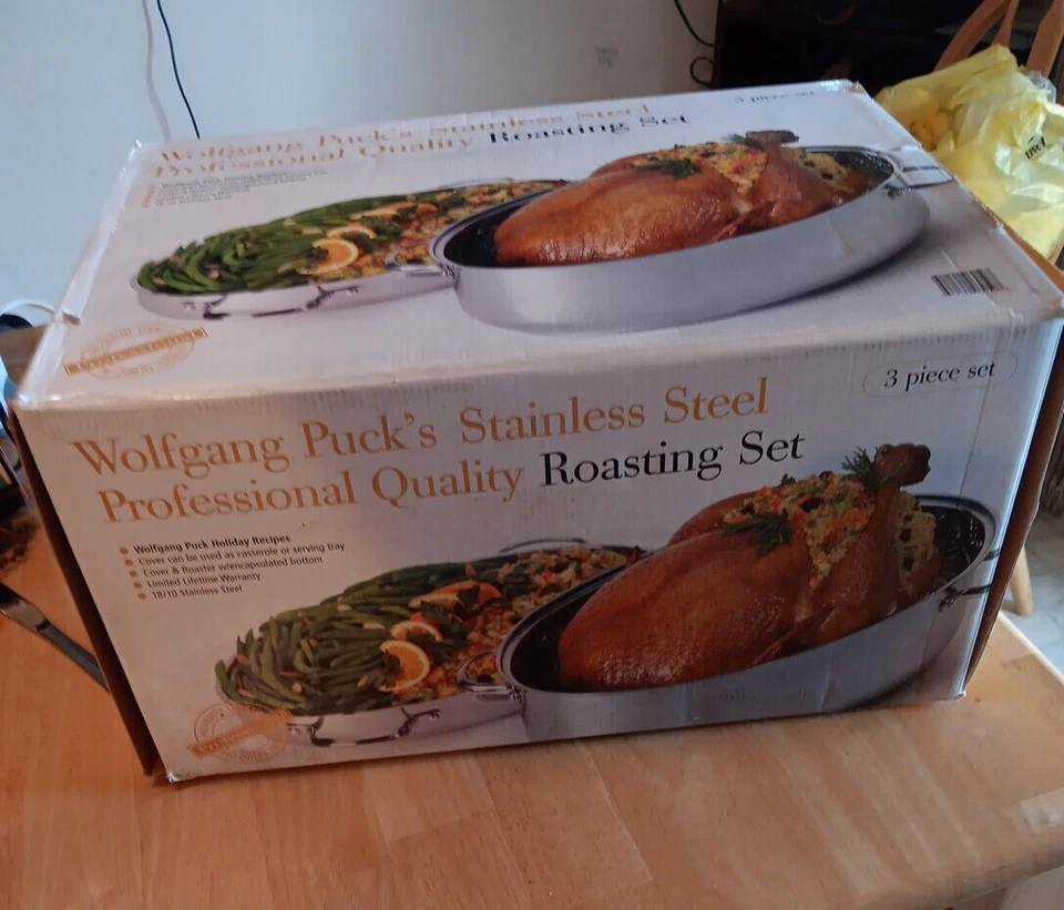 Wolfgang Pucks Juego de Asado de 3 Piezas de Acero Inoxidable Calidad Profesional Nuevo en Caja Foto 3 de 4