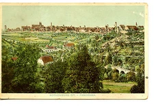 Panorama View-City-Town of Rothenburg-Germany-Vintage Postcard
