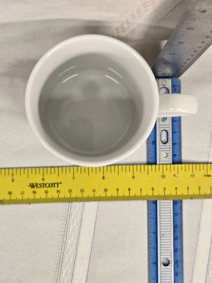 Williams Sonoma Brasserie 12oz Mug White Porcelain Green Band Japan - Image 2 of 3