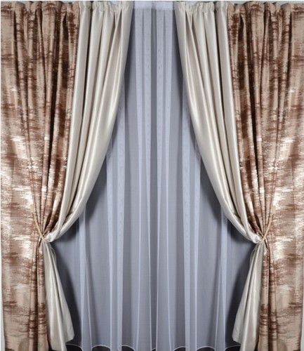 Moderne Vorhänge Blau Skandi-Vorhänge Mit Ösen Oder Klebefalte – Voll Gefüttert, Jacquard, Modern Chatenet Stella