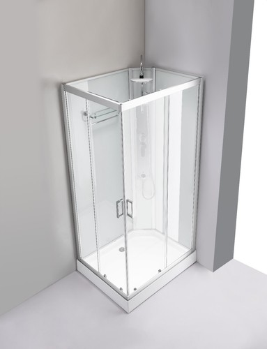 1000x800 White Hydro Shower Cabin Cubicle Enclosure Spa Room Bathroom Pod (Left) - Picture 2 of 23