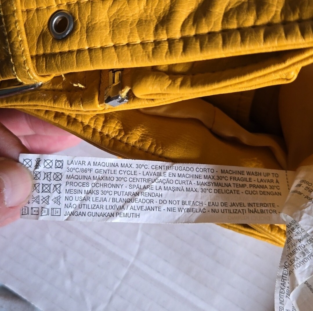 Zara Basic Outerware Women's Yellow Mustard Faux … - image 14