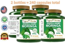 Moringa Oleifera Organic, Natural, 100% Pure Pills - 240 Count - 2 Pack 