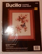 Bucilla Butterflies  Dogwood Counted Cross Stitch Kit 1990 Sealed 40460