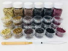 QUALITY Feather Hair Extension Beads Silicone Micro Rings Loop for I tip Fusion