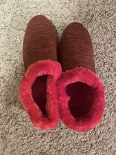Red Slippers With Rubber Soles
