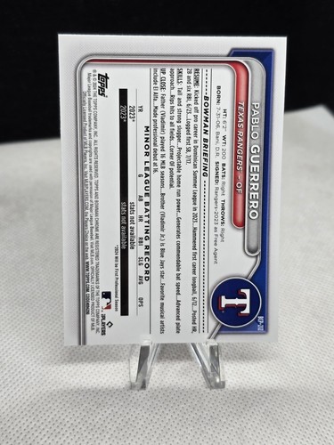 2024 Bowman Chrome PABLO GUERRERO 1st Bowman Mojo Refractor #BCP-212 - Picture 2 of 2