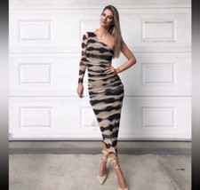 New Zara Tie Dye Print Tulle Midi Dress 5039/394 Small Medium Bloggers Fav